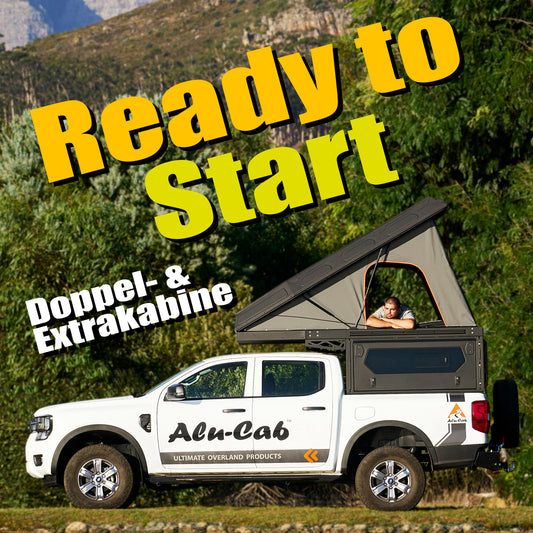 ModCAP Camper für Doppel- und Extrakabine. Auf einem Pick-Up montiert. Ready to Start Variante.